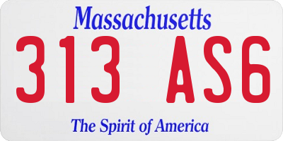 MA license plate 313AS6