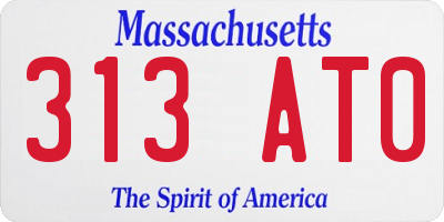 MA license plate 313AT0