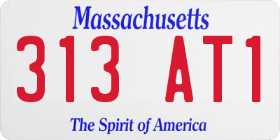 MA license plate 313AT1
