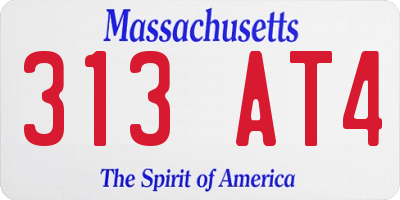 MA license plate 313AT4