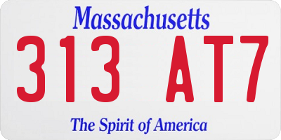 MA license plate 313AT7