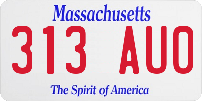 MA license plate 313AU0