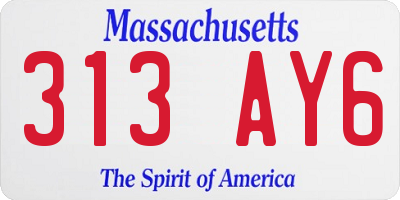 MA license plate 313AY6
