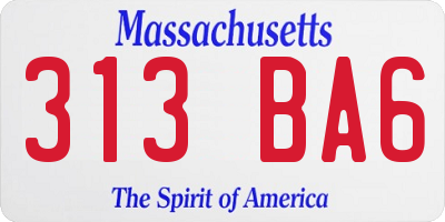 MA license plate 313BA6