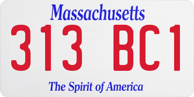 MA license plate 313BC1