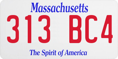 MA license plate 313BC4