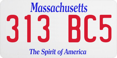 MA license plate 313BC5