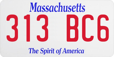 MA license plate 313BC6