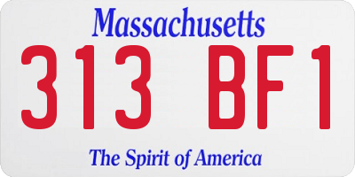MA license plate 313BF1
