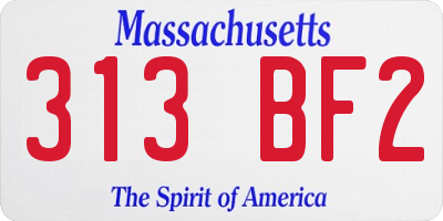 MA license plate 313BF2