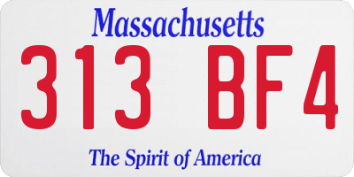 MA license plate 313BF4