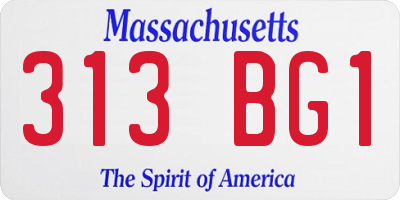 MA license plate 313BG1