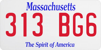 MA license plate 313BG6