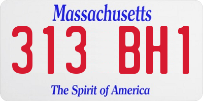 MA license plate 313BH1