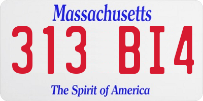 MA license plate 313BI4
