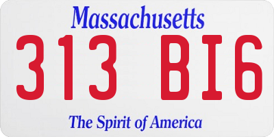 MA license plate 313BI6