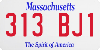 MA license plate 313BJ1