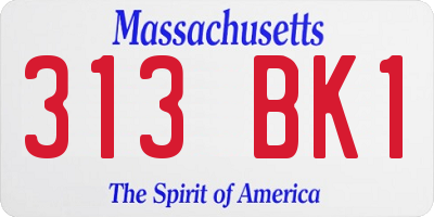 MA license plate 313BK1