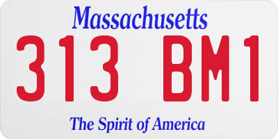 MA license plate 313BM1