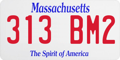 MA license plate 313BM2