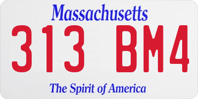 MA license plate 313BM4