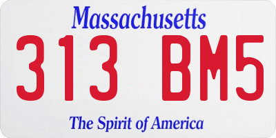 MA license plate 313BM5