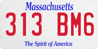 MA license plate 313BM6