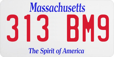 MA license plate 313BM9
