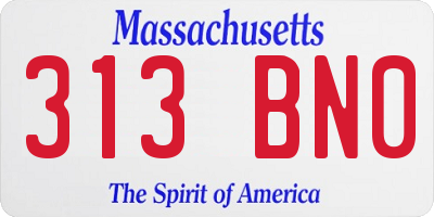 MA license plate 313BN0