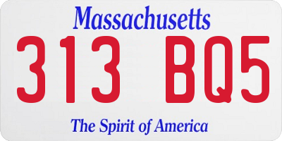 MA license plate 313BQ5