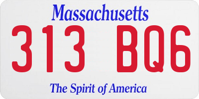 MA license plate 313BQ6