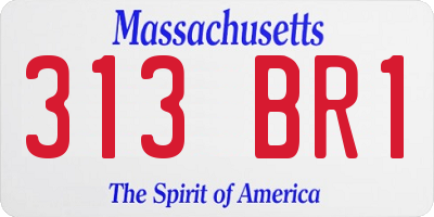 MA license plate 313BR1