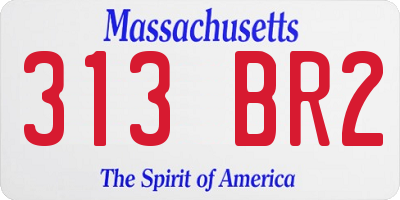 MA license plate 313BR2