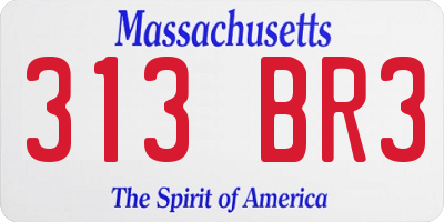 MA license plate 313BR3