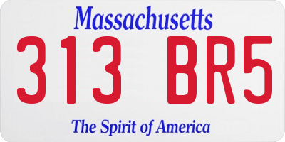 MA license plate 313BR5