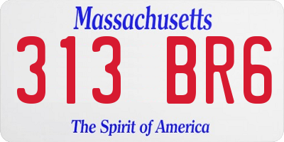 MA license plate 313BR6