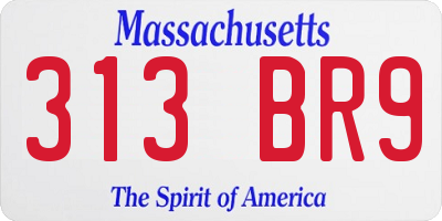 MA license plate 313BR9