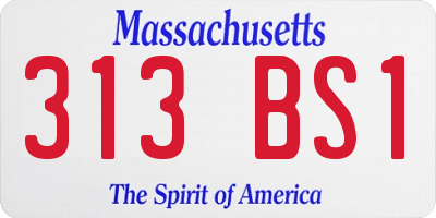 MA license plate 313BS1