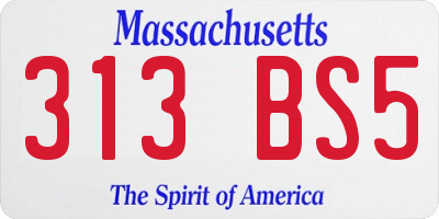 MA license plate 313BS5