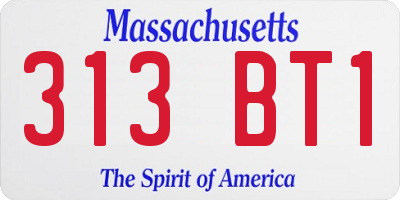 MA license plate 313BT1