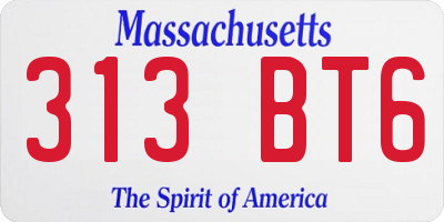 MA license plate 313BT6