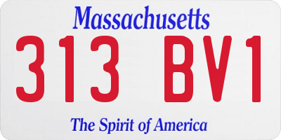 MA license plate 313BV1