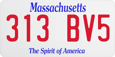 MA license plate 313BV5