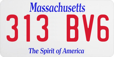 MA license plate 313BV6