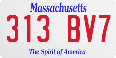 MA license plate 313BV7