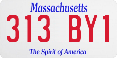 MA license plate 313BY1