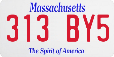 MA license plate 313BY5