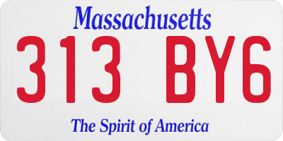 MA license plate 313BY6