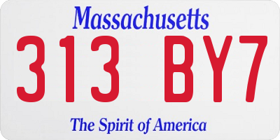 MA license plate 313BY7