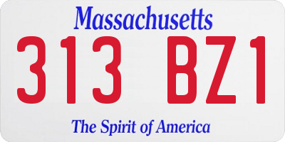 MA license plate 313BZ1